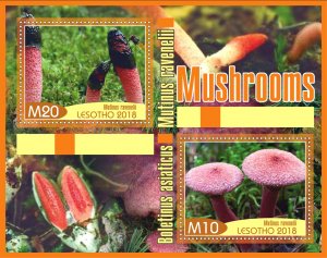 Stamps. Mushrooms 2018 1+1 sheets perforated MNH **