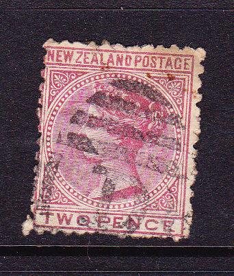 NEW ZEALAND 1874 2d  ROSE QV FSF FU P12  SG158 