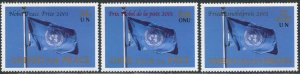 UNITED NATIONS Sc#NY 816 GE 484 VI 301 2001 Nobel Peace Prize Cpl MNH