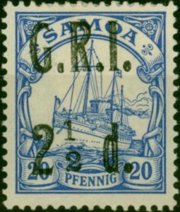 Samoa 1914 2 1/2d on 20pf Ultramarine SG104 Fine MM