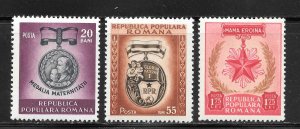 Romania Scott 876-78 Unused LHOG - 1952 International Womens Day - SCV $7.15