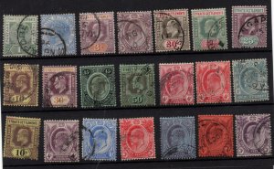 Straits Settlements QV-KEVII fine used collection WS36930
