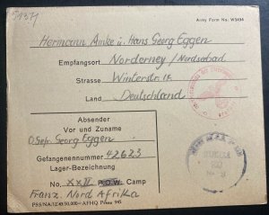 1944 French North Africa German Prisoner of War POW Camp 22 PC Cover Georg Eggen