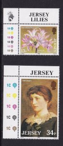Jersey   #391-392  MNH  1986 flower gala