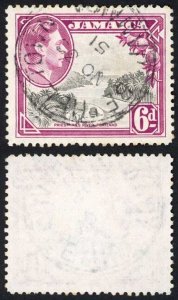 Jamaica SG128aa 6d Perf 12.5 Variety Doubling top left