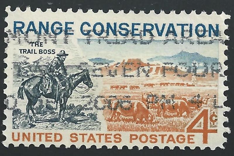 US #1176 4c Range Conservation Issue - The Trail Boss & Modern Range