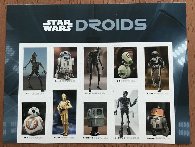 US #5573-5572 MNH Block of 10 Star Wars Droids (.55) SCV $11.00