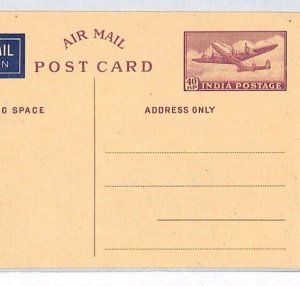 INDIA Postal Stationery Card Air Mail 40nP Unused {samwells-covers}PJ343