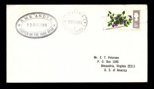 GB 1968 Paqeubot / RMS Andes / Dubrovnik / Cnr Crease - L14278