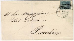 Tuscany 1853 Florence cancel on cover, Scott 5