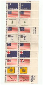 US SC.1354a HISTORICAL FLAGS PLATE BLOCK OF 20 MNH PB1 