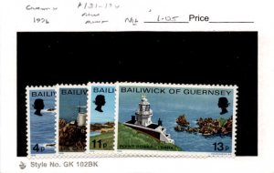 Guernsey, Postage Stamp, #131-134 Mint NH, 1976 Lighthouses (AB)