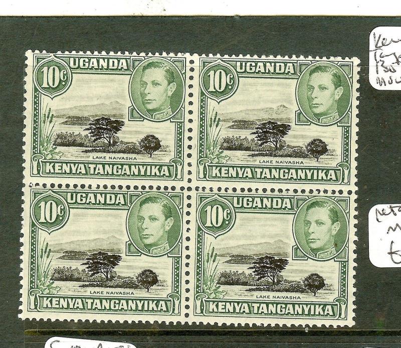 KENYA UGANDA TANGANYIKA (P2306B) KGVI 10C MOUNTAIN RETOUCH SG135+135A IN BL OF 4