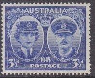 Australia sc#198 1945 3-1/2p Duke Of Glouchester MLH