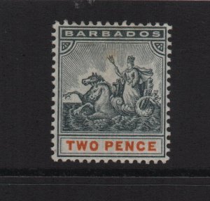 Barbados 1899 SG108 CA watermark two pence mounted mint