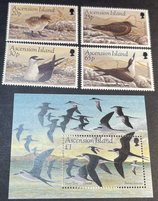 ASCENSION ISLAND # 594-598-MINT NEVER/HINGED--COMPLETE SET + SOUVENIR SHEET-1994