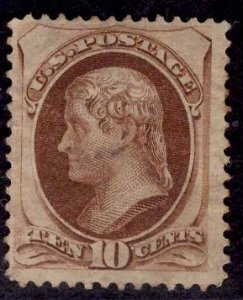 US Stamp #150 10c Brown Jefferson USED SCV $35