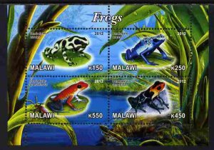 MALAWI - 2012 - Frogs #1 - Perf 4v Sheet - MNH - Private Issue