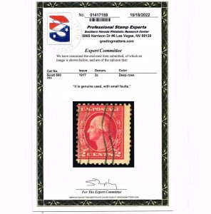 VERY AFFORDABLE GENUINE SCOTT #500 USED 1917 DEEP ROSE TYPE-Ia PSE CERT #10941