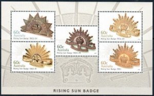 Australia Scott 3689-3693a, MNH, Free Shipping, Rising Sun Badge Souvenir Sheet