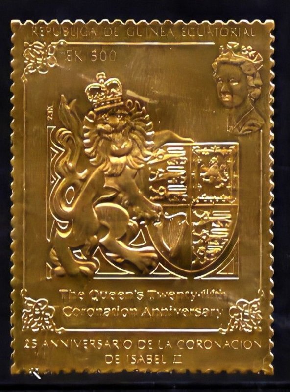 Equatorial Guinea 1978 QUEEN ELIZABETH II GOLD 1 value Perforated Mint (NH)