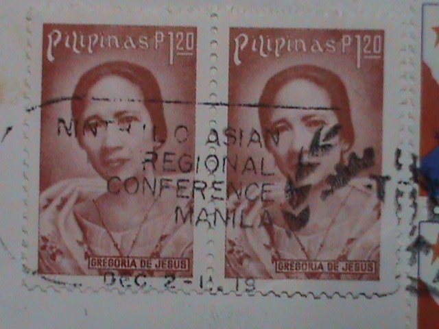 ​PHILIPPINES-1980-AIRMAIL COVER-SC #1489  USED COVER WITH OLD STAMPS VERY FINE