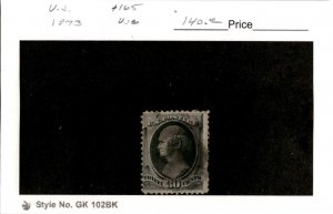 United States Postage Stamp, #165 Used, 1873 Hamilton (AD)