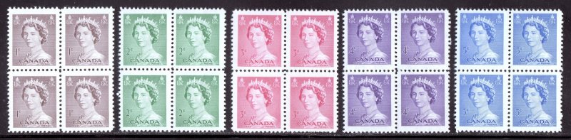 Canada - Scott #325-329 - Block/4 - MH/MNH - Top 2 MH, bottom 2 MNH - SCV $5.60