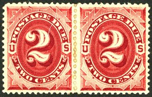 U.S. #J23 MINT PAIR HELD WITH HR'S OG HR