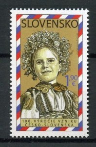 Slovakia 2018 MNH Czecho-Slovakia 100 Years 1v Set Traditional Costumes Stamps 