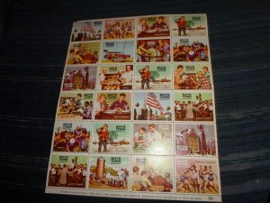 BOYSTOWN  POSTER STAMPS FULL SHEET