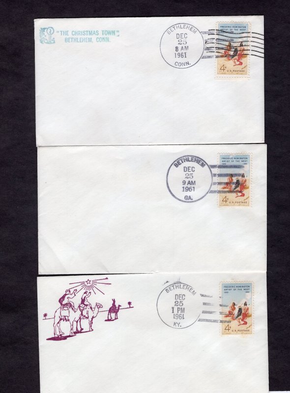 1187 Postmarked city of Bethlehem in 8 different states 12/25/1961