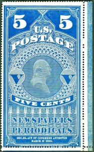 [Bx]   Scott  #PR4  [NGAI] 1865 5c Issue Newspaper & Periodical Stamp [$750]