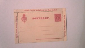 EARLY SWEDEN LETTER CARD MINT ENTIRE