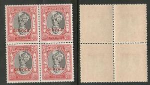 India JAIPUR State 2½As SERVICE SG-O27 Cat£48 BLK/4 MNH