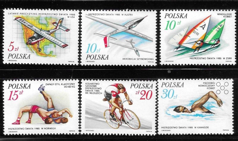 Poland 1986 Victories at World Championships Sc 2750-2755 MNH A2110