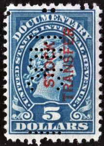RD16 $5.00 Stock Transfer Stamp (1918) Perfin