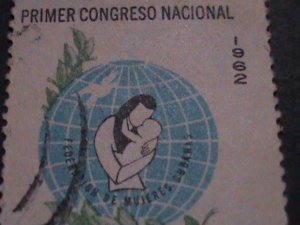 ​CUBA-1962-SC#752 ST110- 1ST NATL. WOMAN CONGRESS-64 YEARS OLD-VF-USED-LAST ONE-