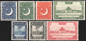 Pakistan #47-53  MNH - Partial set, no #54 (1949-53)