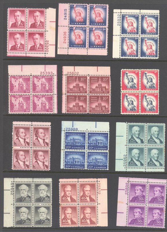 Liberty Issue 1954 - 1968; Scott # 1030 - 1051