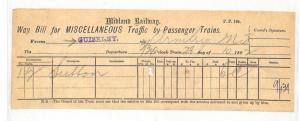 BC127 GB YORKS 1892 Superb Fancy *GUISELEY* Station Mid Railway Parcel Way Bill