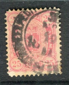 FINLAND; 1875-81 classic Helsingfors print issue used Shade of 25p.