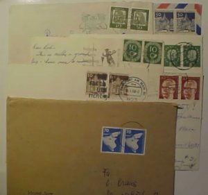 GERMANY HORIZONTAL DOUBLES ON 7 DIFF COVERS 1950'S / 1970'S CAT 85E (=$122.00)