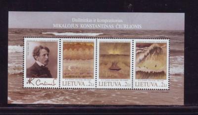 Lithuania Sc 799  2005 Ciurlionis stamp sheet mint NH