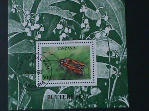 ​TANZANIA-1996-SC#1452 INSECT-ZYGAENA LAETA-CTO S/S-VF LAST ONE FANCY CANCEL