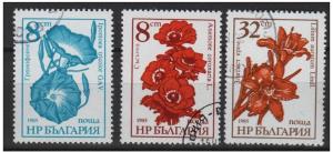 Bulgaria 1986 Scott 3184, 3185, 3186 (3) used - Flowers