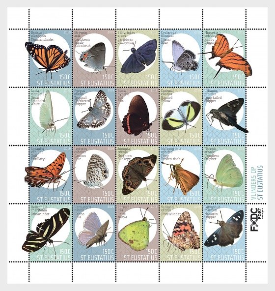 Stamps of Caribbean Netherlands 2019 ( pre order ) - Butterflies (St. Eustatius)