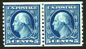 U.S. #458 MINT PAIR OG HR