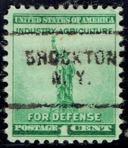 1940 1c Defense w/precancel ERROR f/BROCKTON NY 899-703 SCARCE!