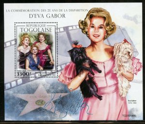 TOGO 2020  25th MEMORIAL OF  EVA GABOR SOUVENIR SHEET MINT NEVER HINGED